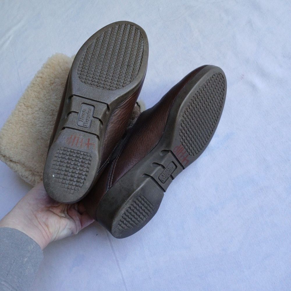 Vintage Hush Puppies Boots 6 Womens‎ Leather Fleece Lined Cozy Hippie USA Made - Picture 11 of 14